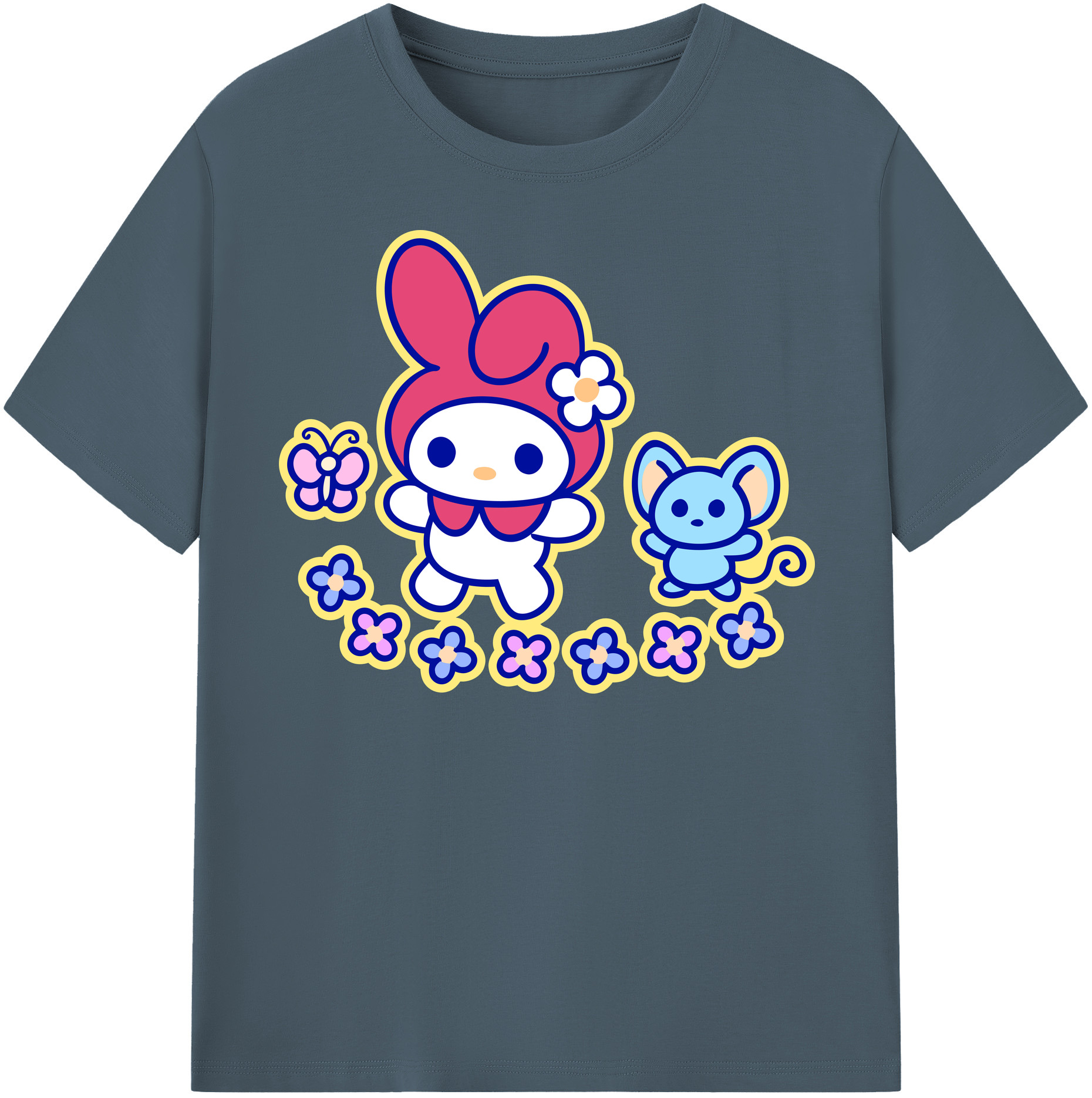 （画像用） Hello Kitty ハローキティ 綿100％半袖Tシャツ（フロントプリント）